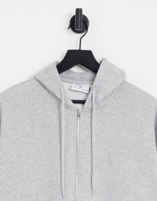 Daisy Street - Oversized hoodie met rits voor in grijs, 4 van 4