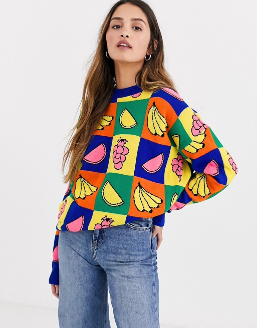 Daisy Street oversized jumper in fruit knit