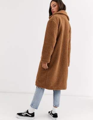 longline teddy fleece coat