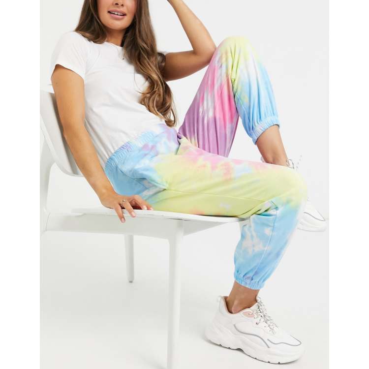 Tie dye sweatpants online with daisies