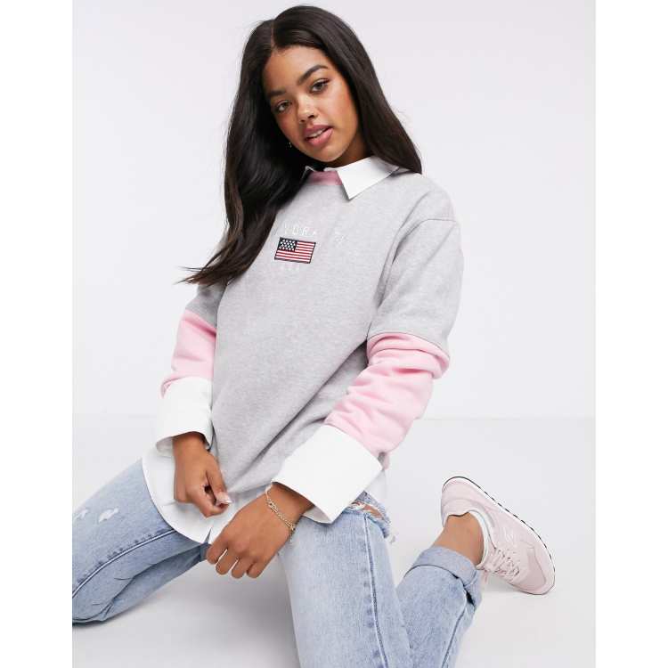 Daisy Street oversized sweatshirt with new york embroidery