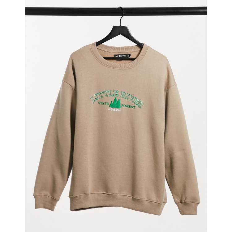 Daisy street oversized sweatshirt outlet with vintage river embroider