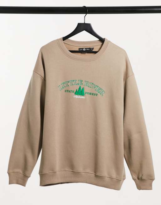 Daisy street oversized sweatshirt with vintage river embroider shop