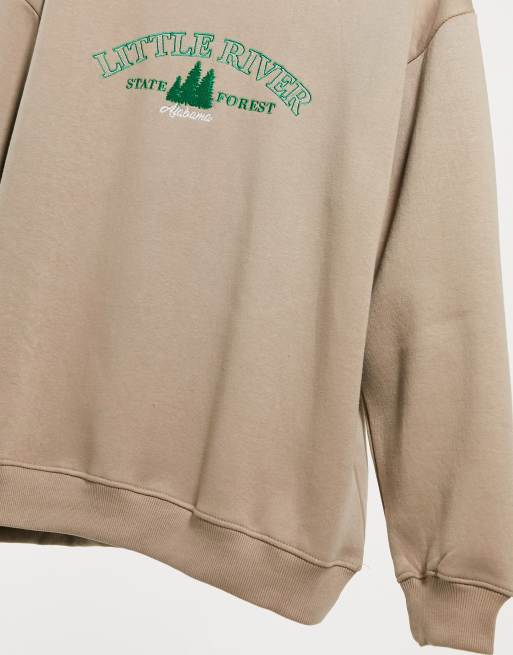 Daisy street oversized sweatshirt with vintage river embroider shop