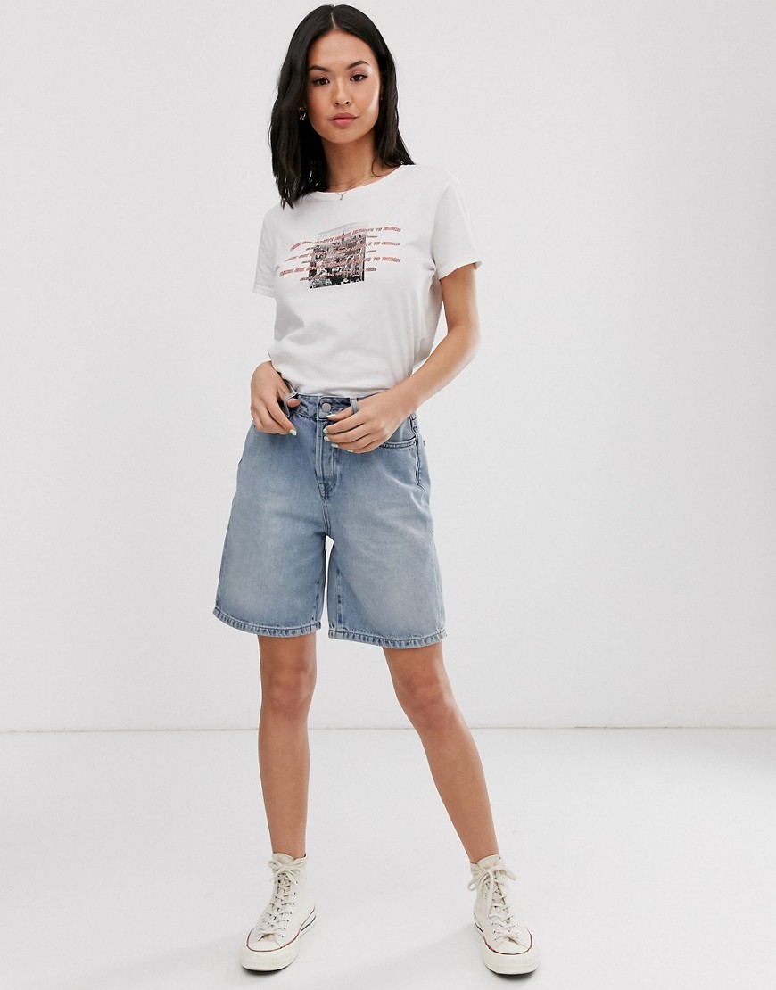 Daisy Street - Oversized T-shirt met grafische print-Wit