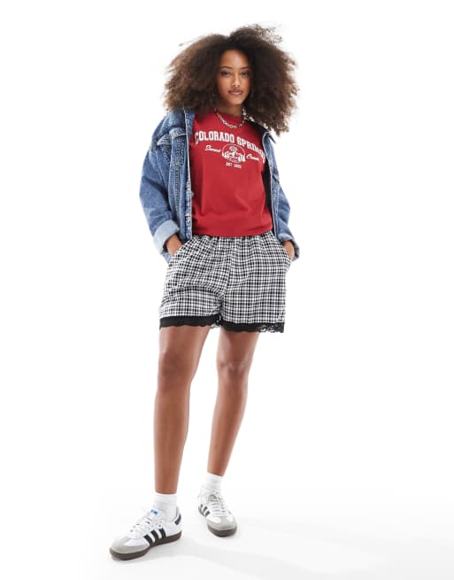 Daisy Street - Oversized T-shirt met print in rood, 3 van 4