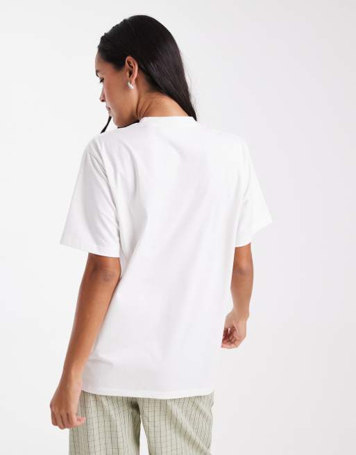 Daisy Street - Oversized T-shirt met print van slapende kat in wit, 4 van 4