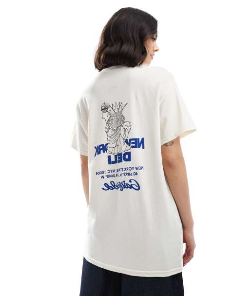 Daisy Street oversized t-shirt with garfield graphic in natural - view 1
