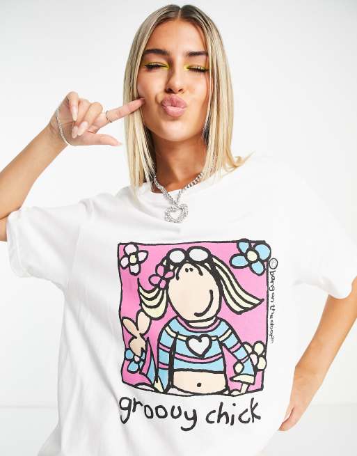 Daisy Street + Daisy Street Relaxed T-shirt With Groovy Chick Print