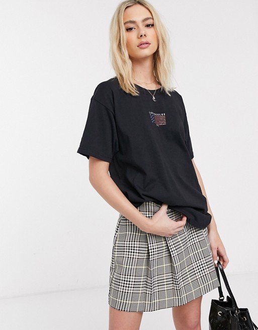 Daisy Street oversized t-shirt with vintage los angeles print