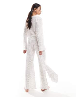 Daisy Street Pajama Set In White