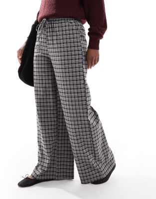 Daisy Street - Pantalon baggy à enfiler - Carreaux foncés-Multicolore