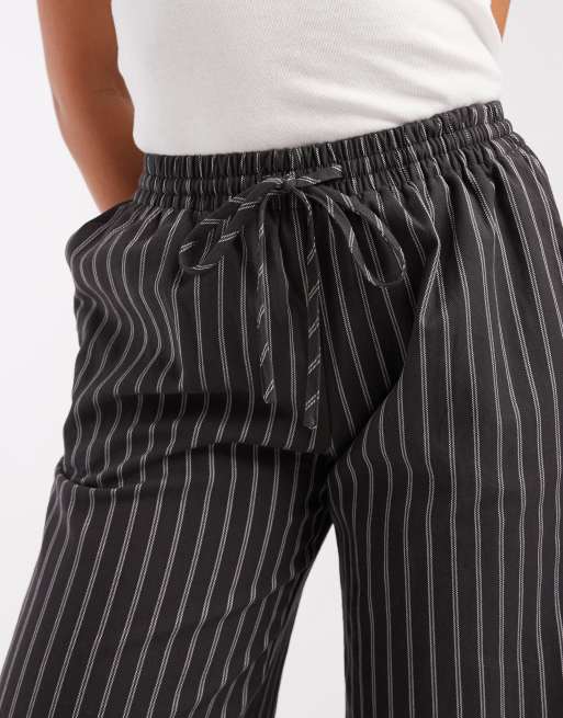 Daisy Street - Pantaloni grigio antracite a righe con coulisse, 4 di 5