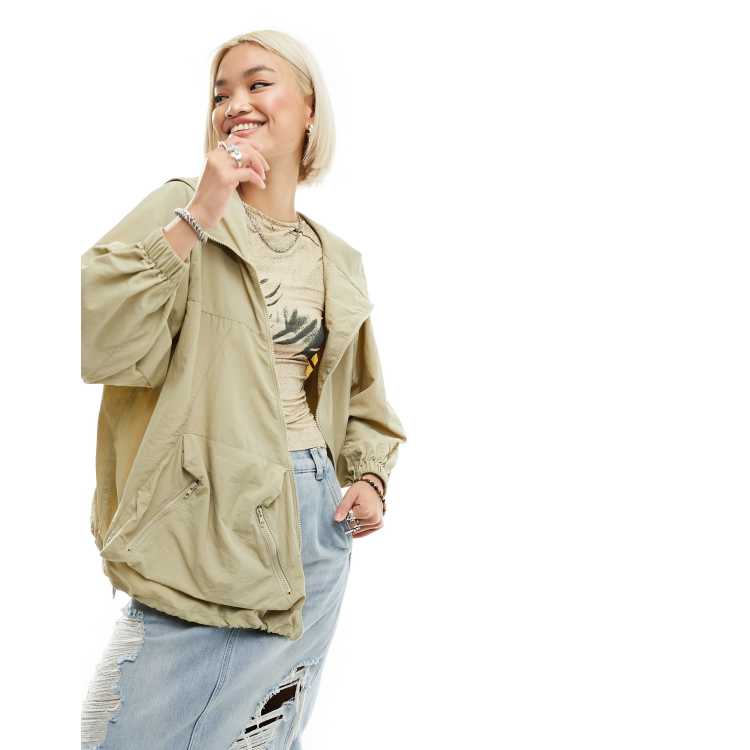 Daisy Street parachute track jacket with asymmetric zip | ASOS