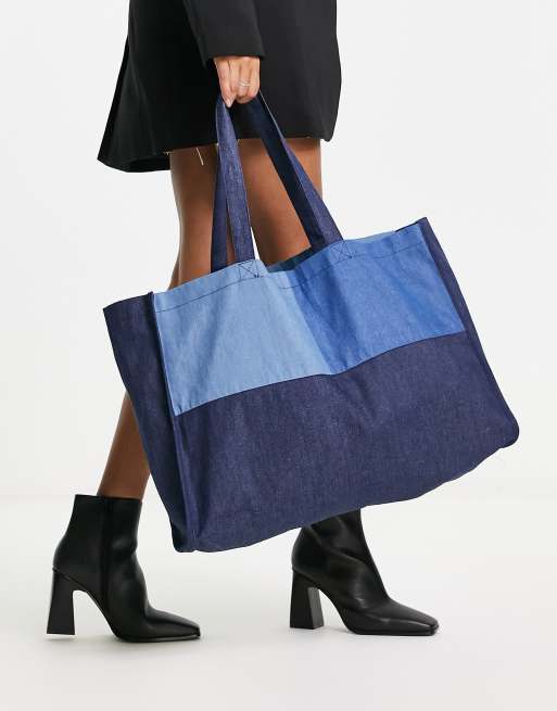 Patchwork Denim Tote Bag