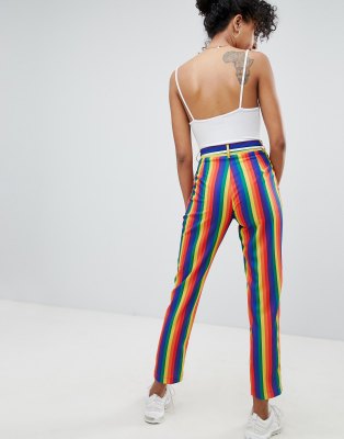 striped rainbow pants