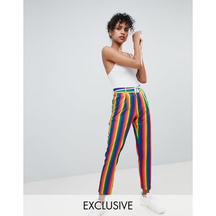 Colourful cheap striped trousers