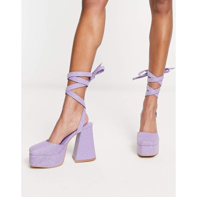 Purple platform sale heels