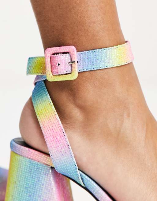 Rainbow cheap glitter sandals