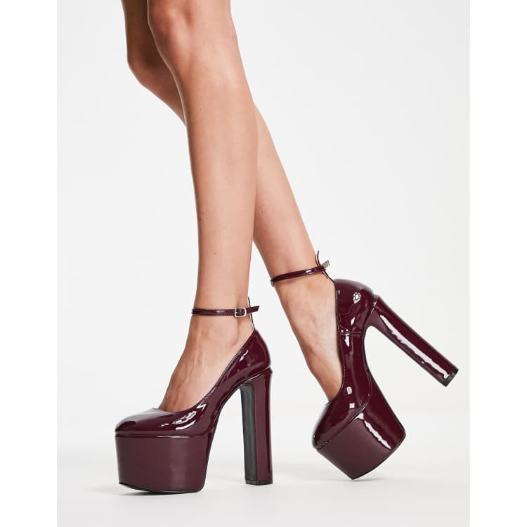 Maroon heel shoes sale