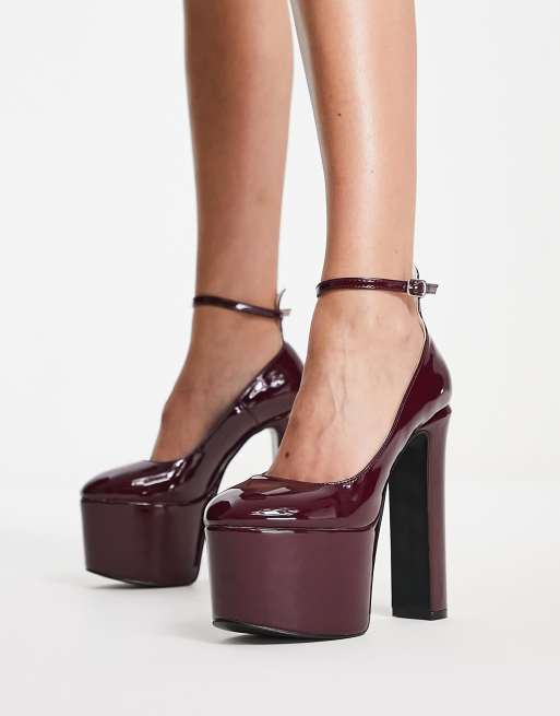 Burgundy 2024 heels pumps