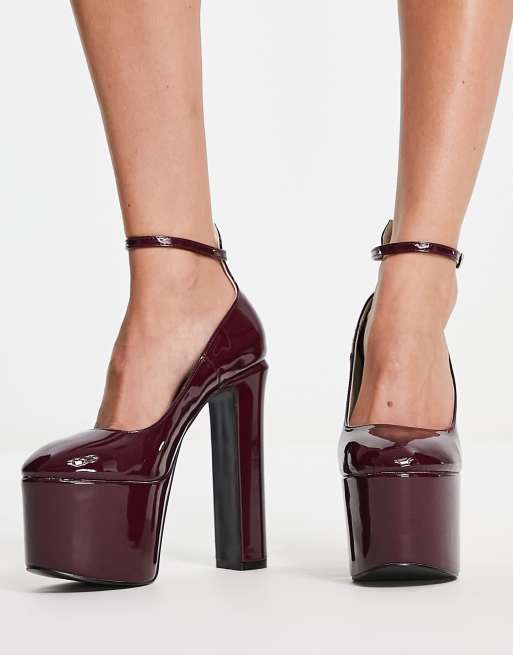 Burgundy shop shoes heels