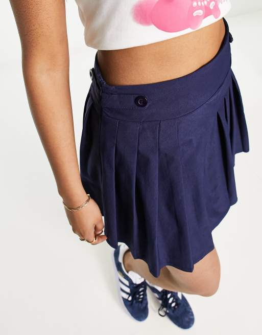 Navy pleated skirt clearance short