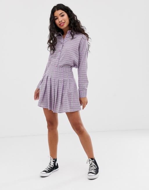 Daisy Street boyfriend shirt & skirt co-ord in gingham, 3 of 3