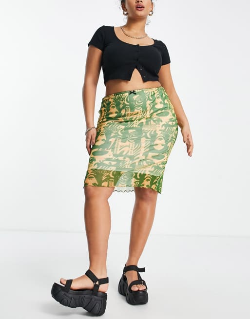 Plus size 2025 midi skirt 90s