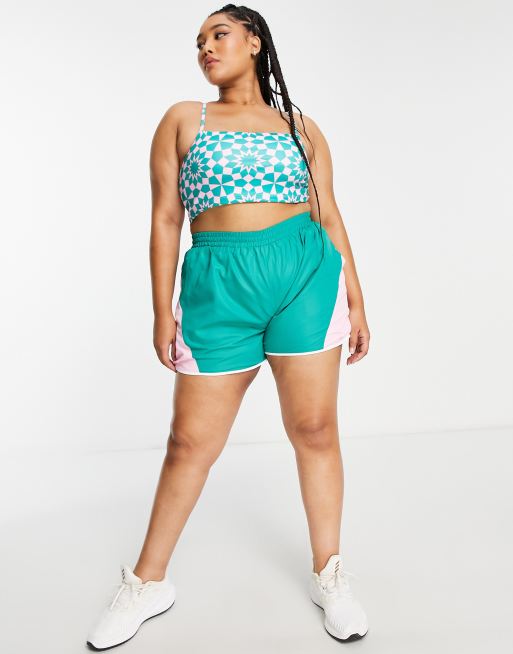 Daisy Street Plus - Active - Brassière de sport maintien léger à imprimé - Turquoise