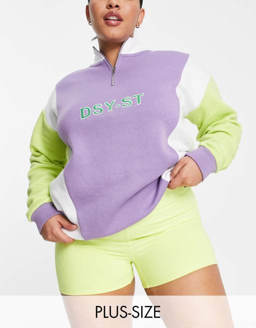 Daisy Street Plus Active rib legging shorts in lemon 