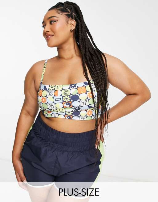 Daisy Street Plus - Active - Sport-bh met lichte ondersteuning en print in multi
