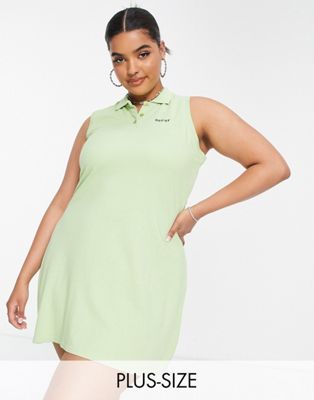 Daisy Street Plus Active tennis mini dress in lime green