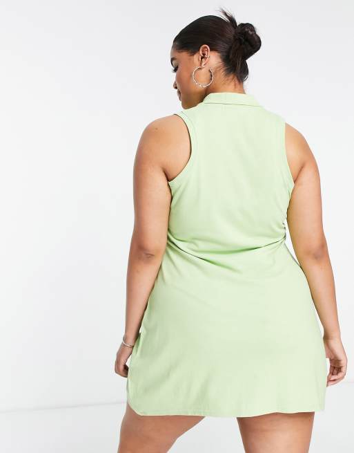 Daisy Street Plus Active tennis mini dress in lime green | ASOS