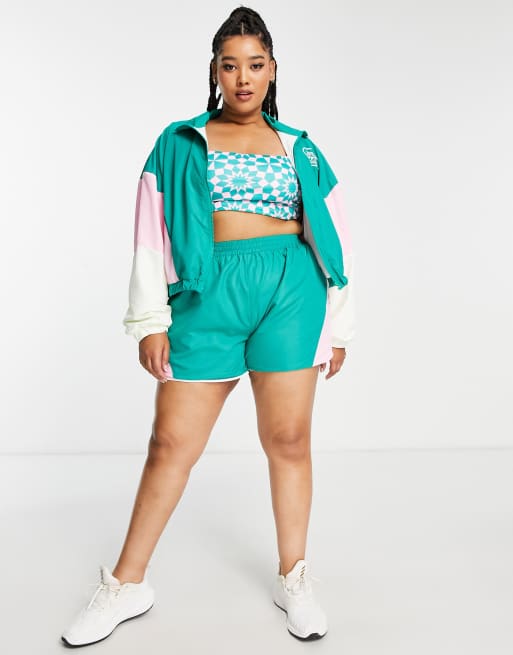 Daisy Street Plus - Active - Trainingsjack met rits en kleurvlakken in turquoise, 4 van 4