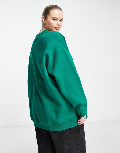 Daisy Street Plus - Afslappet, grøn sweatshirt med Los Angeles-grafik, 2 af 4