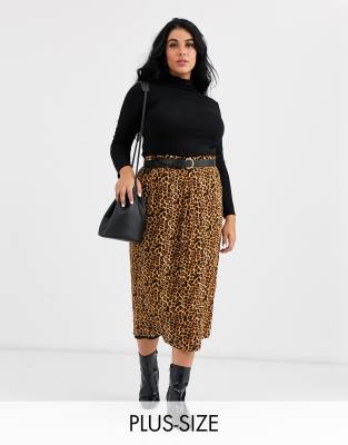 plus leopard print skirt