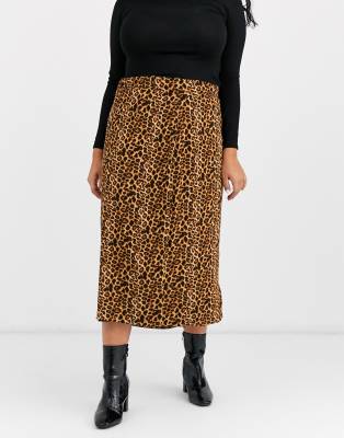 asos leopard print midi skirt