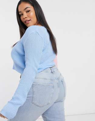daisy street contrast 90's fitted cardigan