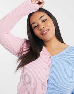 daisy street contrast 90's fitted cardigan