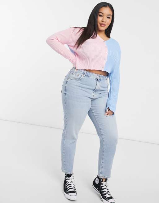 Daisy Street Plus contrast 90's fitted cardigan, 4 of 4