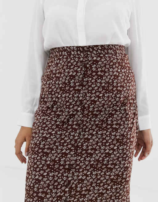 Daisy Street Plus – Durchgeknöpfter Minirock mit Blumenmuster, 3 von 4