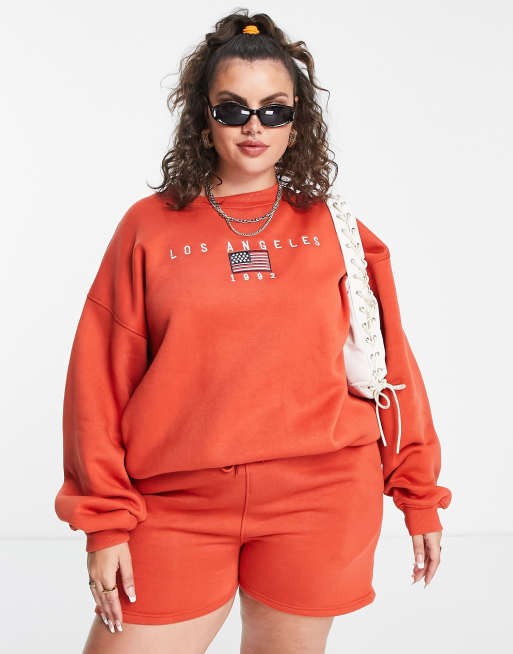Daisy Street Plus - Felpa oversize comoda con grafica "LA" in coordinato, 3 di 4