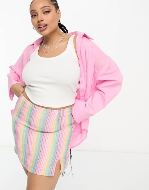 Rainbow skirt plus size best sale