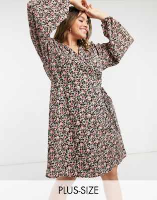 vintage floral wrap dress