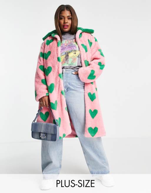 Faux fur hot sale heart coat