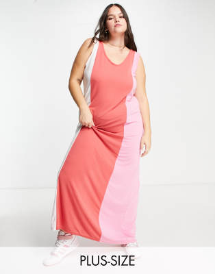 Daisy Street Plus maxi dress in summer color block-Pink