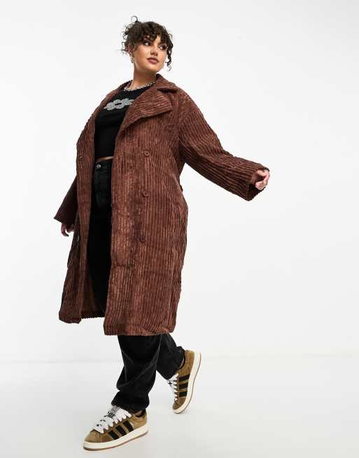 Plus size 2025 corduroy coat