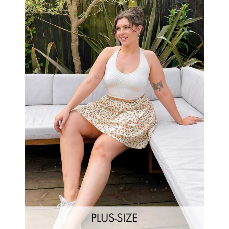 Daisy Street Plus mini skirt in ditsy floral | ASOS