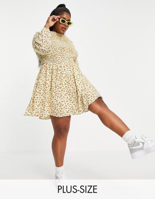 Daisy Street Plus mini smock dress in ditsy floral - ASOS Price Checker